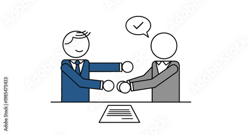 Two Businessmen Shaking Hands Agreement.