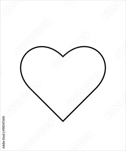 Minimal love heart icon line art vector illustration isolated on white background.
