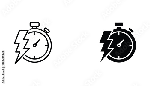 Stopwatch Lightning Speed Concept Business