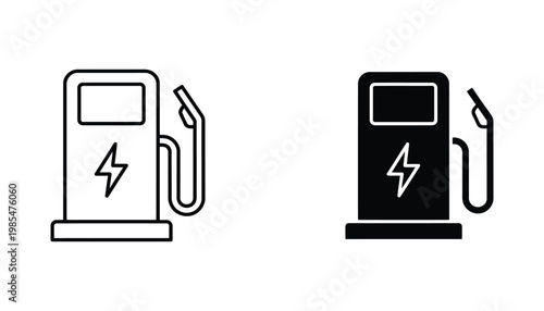 Electric Vehicle Charging Station Icon Power Symbol Sustainable Energy Transportation