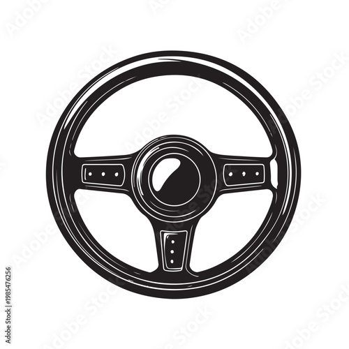 Steering Wheel, Automobile, machine, drive symbols, Steering Wheel silhouette.