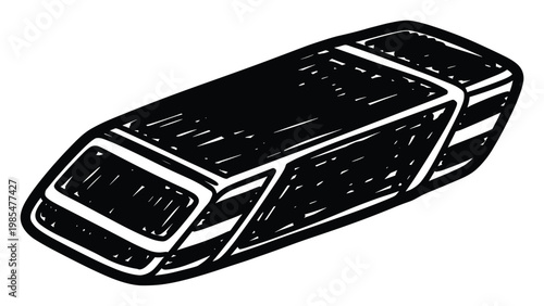 Simple hand drawn rubber eraser doodle perfect for school supplies educational materials office stationery and creative children activities