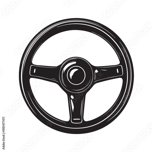 Steering Wheel, Automobile, machine, drive symbols, Steering Wheel silhouette.