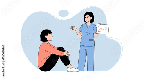 Mental health support, therapy session, counseling illustration, psychologist consultation, emotional wellness vector