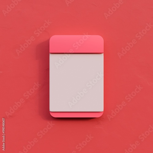 Template of a Red Calendar on a Red Wall