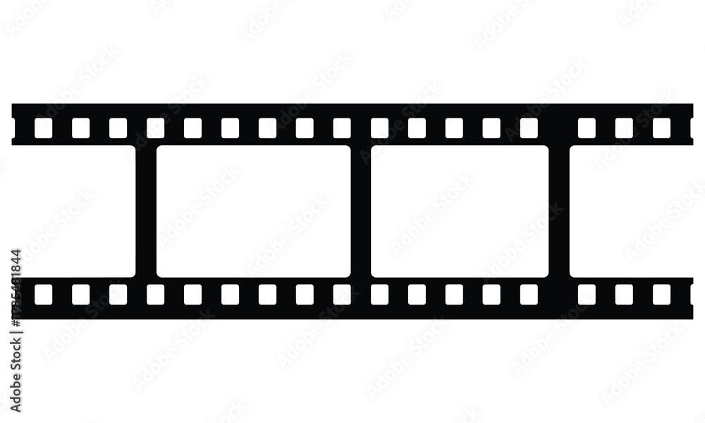 Obraz premium Film strip frame icon isolated on white background for cinema and photography design projects
