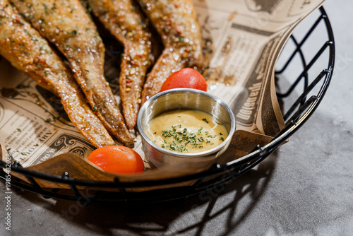 Crispy fried whole fish with dipping sauce