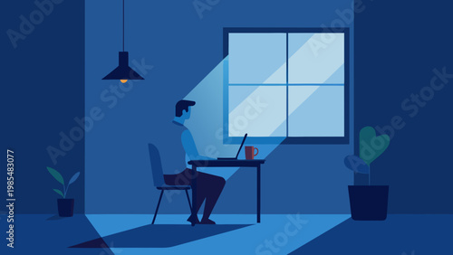 Remote Work Home Office Vector