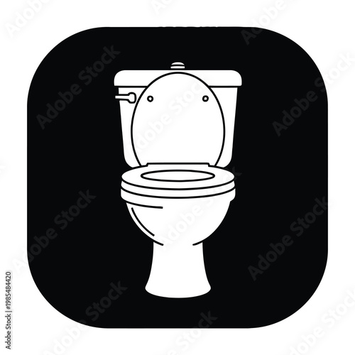 Toilet bowl with lid up on black background
