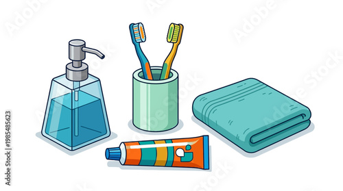 Toothbrushes in a bathroom setting.