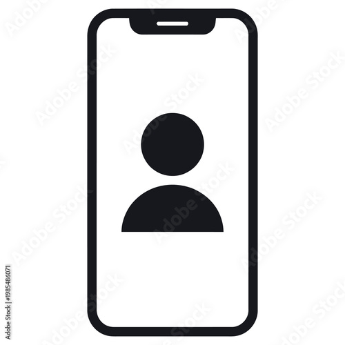 Smartphone with person icon on screen