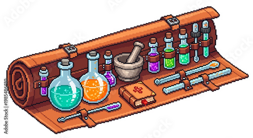 Alchemist Potion Kit with Mortar and Pestle.