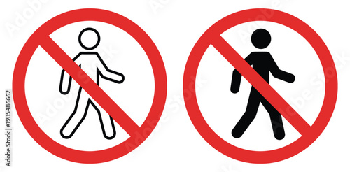 Bild auf Leinwand No entry prohibited sign icon set showcasing universal restriction symbols, publ