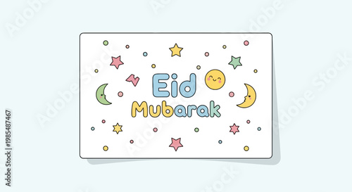 Eid Mubarak festive greeting card design.