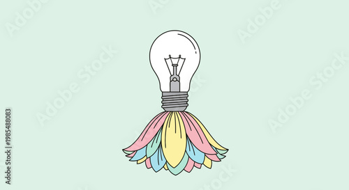 Colorful Light Bulb Idea Concept.