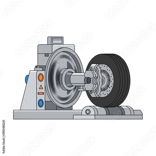 Automotive Wheel Dynamometer Testing Car Tire Performance and Braking System