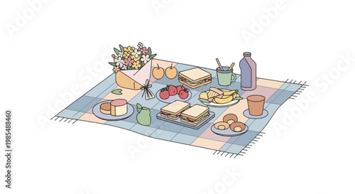 Variety of food on a picnic.