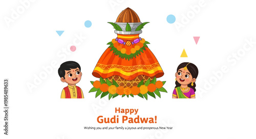 Traditional Indian Festival Gudi Padwa Celebration.