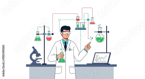 Scientist working in laboratory setting.