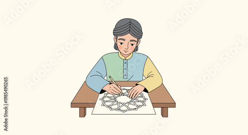 Woman playing a board game.