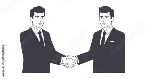 Two Businessmen Shaking Hands Firmly Together.