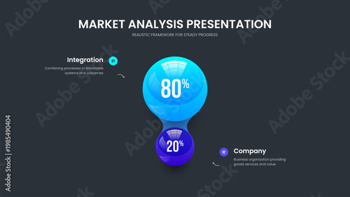 Simple Portfolio 2 Step Infographic Presentation Template. Business Strategy Two Element Graph Slideshow Design. Financial Report Frame Layout Vector Illustration.