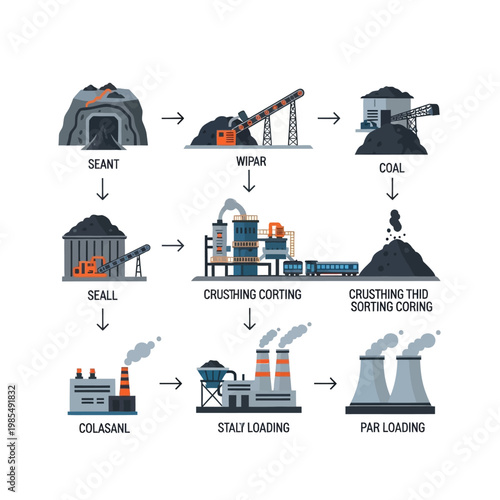 Coal Mining and Processing Factory Production Line Diagram