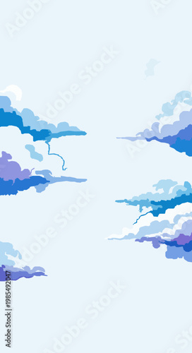 :
Minimal abstract watercolor sky background with soft cloud shapes in clean modern vector style