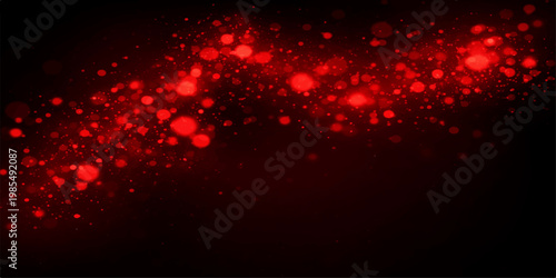 Abstract an elegant cascade of radiant red bokeh lights dances against a dark background, creating a mesmerizing spectacle of ethereal beauty and depth.