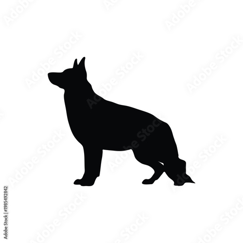 German shepherd silhouette icon vector flat design.