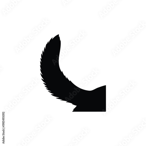 Canaan dog tail silhouette icon vector flat design.