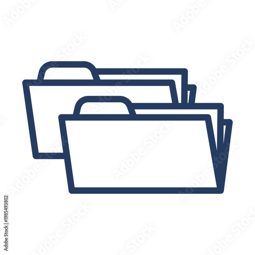 Icon of three overlapping blue folders
