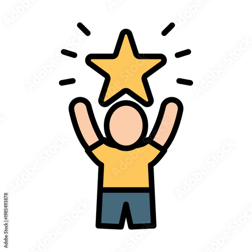 Person reaching for a shining star