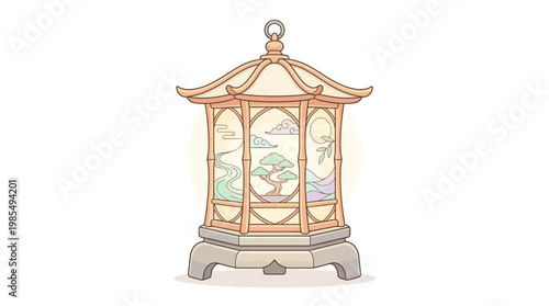 Traditional Chinese ornamental lantern closeup.