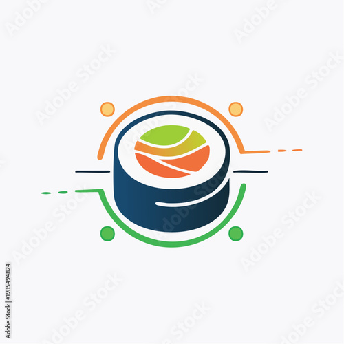 Vector illustration of an abstract globe background featuring a set of restaurant menu icons including a hamburger sandwich and hot meal design