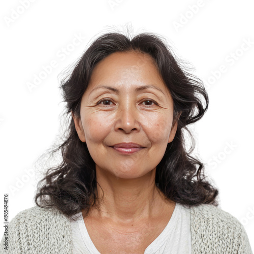 Radiant Senior Woman: A portrait of a graceful senior woman exudes a warm, gentle smile and a lifetime of wisdom and experience. Her eyes tell a story of resilience and enduring joy.
