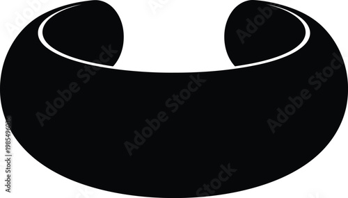 A black baby bib with a white trim