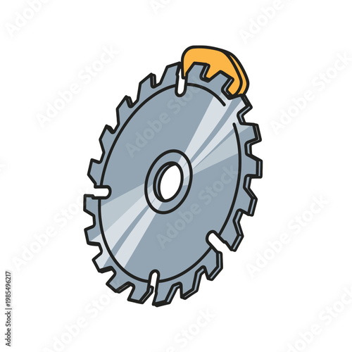 A circular saw blade with sharp teeth, ready for cutting through various materials