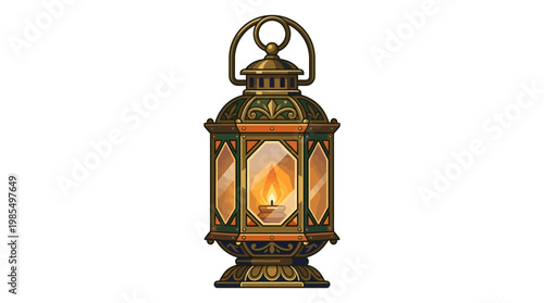 Traditional Metal Lantern With Handle.