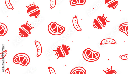 Cutest BBQ pattern background vector design