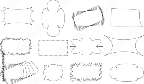 Hand Drawn Decorative Frames Set Sketch Style Border Collection