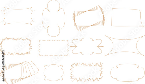 Hand Drawn Decorative Frames Set Sketch Style Border Collection