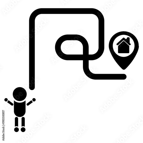 Person finds house on map with excited stance and location pin