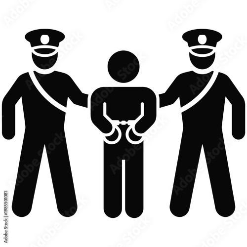 two policeman is a arrest a people vector art