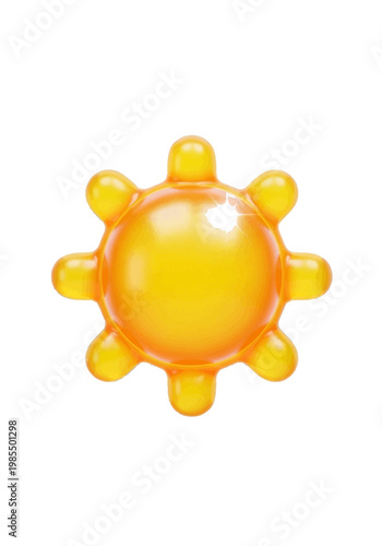 Yellow Sun Toy Plastic Object.