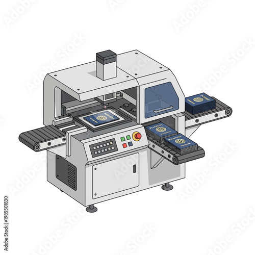 Automated Passport Production Line Machine with Conveyor Belt