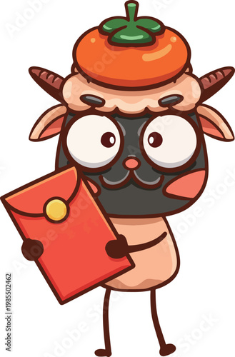 Cartoon Persimmon and Sheep Series New Year Illustration Materials
