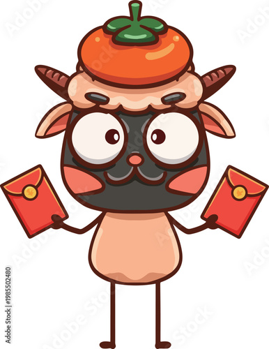Cartoon Persimmon and Sheep Series New Year Illustration Materials
