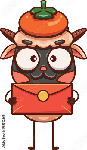 Cartoon Persimmon and Sheep Series New Year Illustration Materials
