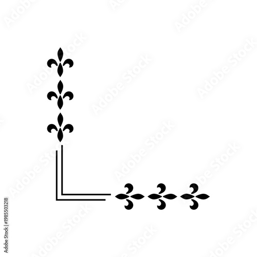 Fleur de Lis Decorative Corner Border
